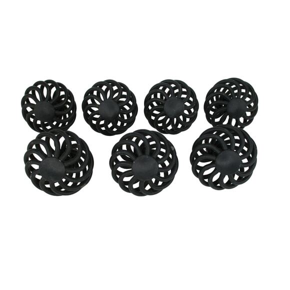 7 Spiral Dresser Handles Pulls Cabinet Hardware Black Metal - Picture 1 of 4